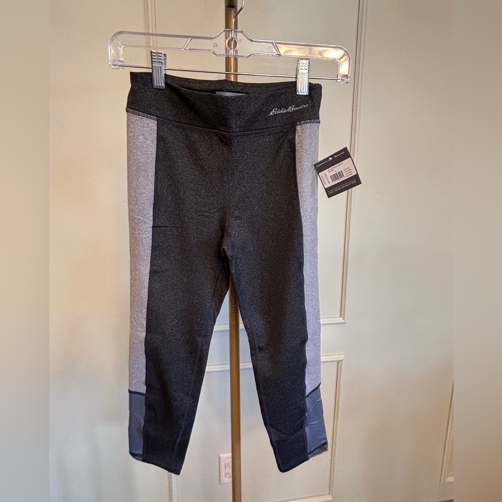 Eddie Bauer Girls Large (14) NWT Black and Gray Leggings